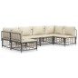 vidaXL 6-tlg. Garten-Lounge-Set mit Kissen Anthrazit Poly Rattan vidaXL 6-tlg. Garten-Lounge-Set mit Kissen Anthrazit Poly Rattan