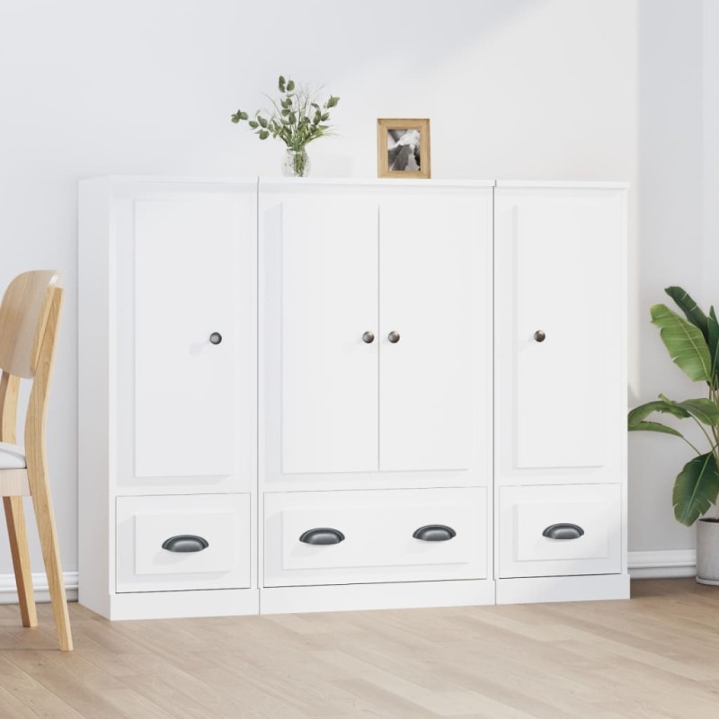 vidaXL Highboards 3 Stk. Weiß Holzwerkstoff vidaXL Highboards 3 Stk. Weiß Holzwerkstoff
