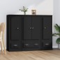 vidaXL Highboards 3 Stk. Schwarz Holzwerkstoff vidaXL Highboards 3 Stk. Schwarz Holzwerkstoff