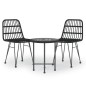 vidaXL 3-tlg. Garten-Essgruppe Schwarz Poly Rattan vidaXL 3-tlg. Garten-Essgruppe Schwarz Poly Rattan