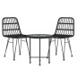 vidaXL 3-tlg. Garten-Essgruppe Schwarz Poly Rattan vidaXL 3-tlg. Garten-Essgruppe Schwarz Poly Rattan