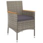 vidaXL 9-tlg. Garten-Essgruppe mit Kissen Grau Poly Rattan vidaXL 9-tlg. Garten-Essgruppe mit Kissen Grau Poly Rattan