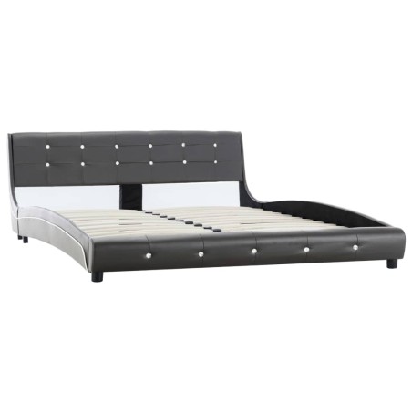 Bettgestell Grau Kunstleder 160 x 200 cm