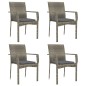 vidaXL 5-tlg. Garten-Essgruppe mit Kissen Schwarz und Grau Poly Rattan vidaXL 5-tlg. Garten-Essgruppe mit Kissen Schwarz und Grau Poly Rattan