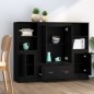 vidaXL Highboards 3 Stk. Schwarz Holzwerkstoff vidaXL Highboards 3 Stk. Schwarz Holzwerkstoff