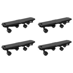vidaXL Transportroller mit 4 Rollen 4 Stk. Schwarz Polypropylen 170 kg