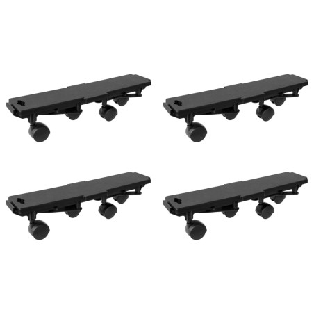 vidaXL Transportroller mit 4 Rollen 4 Stk. Schwarz Polypropylen 170 kg