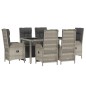 vidaXL 7-tlg. Garten-Essgruppe mit Kissen Grau Poly Rattan vidaXL 7-tlg. Garten-Essgruppe mit Kissen Grau Poly Rattan