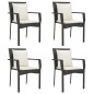 vidaXL 5-tlg. Garten-Essgruppe mit Kissen Schwarz Poly Rattan vidaXL 5-tlg. Garten-Essgruppe mit Kissen Schwarz Poly Rattan