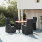 vidaXL 5-tlg. Garten-Essgruppe Schwarz Poly Rattan & Massivholz Akazie vidaXL 5-tlg. Garten-Essgruppe Schwarz Poly Rattan & Massivholz Akazie