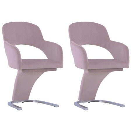 Esszimmerstühle 2 Stk. Rosa Samt