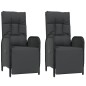 vidaXL 3-tlg. Garten-Essgruppe mit Kissen Schwarz Poly Rattan vidaXL 3-tlg. Garten-Essgruppe mit Kissen Schwarz Poly Rattan