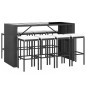 vidaXL 9-tlg. Gartenbar-Set mit Kissen Schwarz Poly Rattan vidaXL 9-tlg. Gartenbar-Set mit Kissen Schwarz Poly Rattan