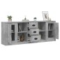 vidaXL Sideboards 3 Stk. Betongrau Holzwerkstoff vidaXL Sideboards 3 Stk. Betongrau Holzwerkstoff