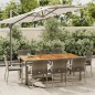 vidaXL 9-tlg. Garten-Essgruppe mit Kissen Grau Poly Rattan vidaXL 9-tlg. Garten-Essgruppe mit Kissen Grau Poly Rattan