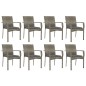 vidaXL 9-tlg. Garten-Essgruppe mit Kissen Grau Poly Rattan vidaXL 9-tlg. Garten-Essgruppe mit Kissen Grau Poly Rattan