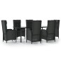 vidaXL 7-tlg. Garten-Essgruppe mit Kissen Schwarz Poly Rattan vidaXL 7-tlg. Garten-Essgruppe mit Kissen Schwarz Poly Rattan