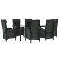 vidaXL 7-tlg. Garten-Essgruppe mit Kissen Schwarz Poly Rattan vidaXL 7-tlg. Garten-Essgruppe mit Kissen Schwarz Poly Rattan