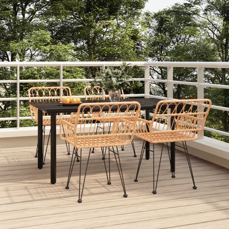 vidaXL 5-tlg. Garten-Essgruppe Poly Rattan vidaXL 5-tlg. Garten-Essgruppe Poly Rattan