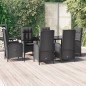 vidaXL 7-tlg. Garten-Essgruppe mit Kissen Schwarz Poly Rattan vidaXL 7-tlg. Garten-Essgruppe mit Kissen Schwarz Poly Rattan