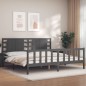 vidaXL Massivholzbett mit Kopfteil Grau 200x200 cm vidaXL Massivholzbett mit Kopfteil Grau 200x200 cm