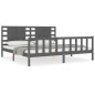 vidaXL Massivholzbett mit Kopfteil Grau 200x200 cm vidaXL Massivholzbett mit Kopfteil Grau 200x200 cm