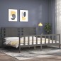 vidaXL Massivholzbett mit Kopfteil Grau 200x200 cm vidaXL Massivholzbett mit Kopfteil Grau 200x200 cm