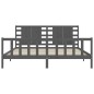 vidaXL Massivholzbett mit Kopfteil Grau 200x200 cm vidaXL Massivholzbett mit Kopfteil Grau 200x200 cm
