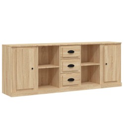 vidaXL Sideboards 3 Stk. Sonoma-Eiche Holzwerkstoff