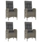vidaXL 5-tlg. Garten-Essgruppe mit Kissen Schwarz und Grau Poly Rattan vidaXL 5-tlg. Garten-Essgruppe mit Kissen Schwarz und Grau Poly Rattan
