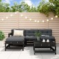 vidaXL 5-tlg. Garten-Lounge-Set mit Kissen Schwarz Massivholz vidaXL 5-tlg. Garten-Lounge-Set mit Kissen Schwarz Massivholz