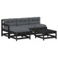 vidaXL 5-tlg. Garten-Lounge-Set mit Kissen Schwarz Massivholz vidaXL 5-tlg. Garten-Lounge-Set mit Kissen Schwarz Massivholz
