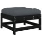 vidaXL 5-tlg. Garten-Lounge-Set mit Kissen Schwarz Massivholz vidaXL 5-tlg. Garten-Lounge-Set mit Kissen Schwarz Massivholz