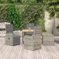 vidaXL 5-tlg. Garten-Essgruppe mit Kissen Grau Poly Rattan vidaXL 5-tlg. Garten-Essgruppe mit Kissen Grau Poly Rattan