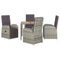 vidaXL 5-tlg. Garten-Essgruppe mit Kissen Grau Poly Rattan vidaXL 5-tlg. Garten-Essgruppe mit Kissen Grau Poly Rattan