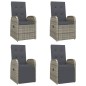 vidaXL 5-tlg. Garten-Essgruppe mit Kissen Grau Poly Rattan vidaXL 5-tlg. Garten-Essgruppe mit Kissen Grau Poly Rattan