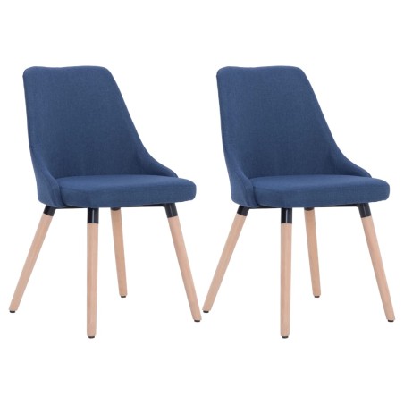 Esszimmerstühle 2 Stk. Blau Stoff