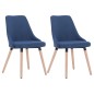 Esszimmerstühle 2 Stk. Blau Stoff Esszimmerstühle 2 Stk. Blau Stoff