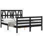 vidaXL Massivholzbett mit Kopfteil Schwarz 140x190 cm vidaXL Massivholzbett mit Kopfteil Schwarz 140x190 cm