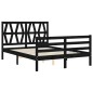 vidaXL Massivholzbett mit Kopfteil Schwarz 140x190 cm vidaXL Massivholzbett mit Kopfteil Schwarz 140x190 cm
