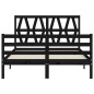 vidaXL Massivholzbett mit Kopfteil Schwarz 140x190 cm vidaXL Massivholzbett mit Kopfteil Schwarz 140x190 cm