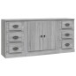vidaXL Sideboards 3 Stk. Grau Sonoma Holzwerkstoff vidaXL Sideboards 3 Stk. Grau Sonoma Holzwerkstoff
