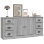 vidaXL Sideboards 3 Stk. Grau Sonoma Holzwerkstoff vidaXL Sideboards 3 Stk. Grau Sonoma Holzwerkstoff
