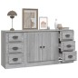 vidaXL Sideboards 3 Stk. Grau Sonoma Holzwerkstoff vidaXL Sideboards 3 Stk. Grau Sonoma Holzwerkstoff