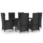 vidaXL 7-tlg. Garten-Essgruppe mit Kissen Schwarz Poly Rattan vidaXL 7-tlg. Garten-Essgruppe mit Kissen Schwarz Poly Rattan