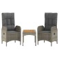 vidaXL 4-tlg. Garten-Essgruppe mit Kissen Grau Poly Rattan vidaXL 4-tlg. Garten-Essgruppe mit Kissen Grau Poly Rattan