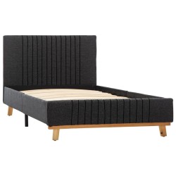 Bettgestell Dunkelgrau Stoff 90×200 cm