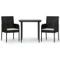 vidaXL 3-tlg. Garten-Essgruppe mit Kissen Schwarz Poly Rattan vidaXL 3-tlg. Garten-Essgruppe mit Kissen Schwarz Poly Rattan