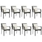 vidaXL 9-tlg. Garten-Essgruppe mit Kissen Schwarz Poly Rattan vidaXL 9-tlg. Garten-Essgruppe mit Kissen Schwarz Poly Rattan