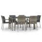 vidaXL 7-tlg. Garten-Essgruppe mit Kissen Grau Poly Rattan vidaXL 7-tlg. Garten-Essgruppe mit Kissen Grau Poly Rattan